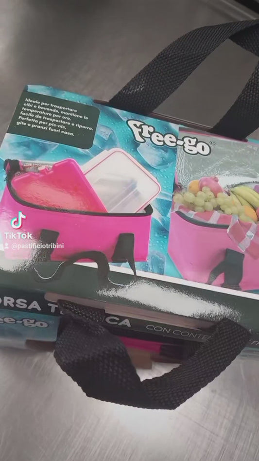 Mini borsa termica con contenitore e ghiacciolo